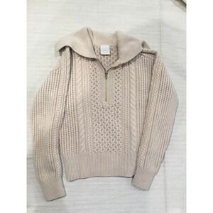 Varley Camello Sweater Women's extra small beige oversized fisherman knit
